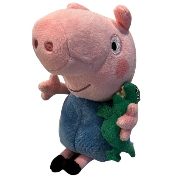 Peppa Pig's George and His Pet Dinosaur 8" Plush Toy Ty Beanie Baby - Picture 1 of 4
